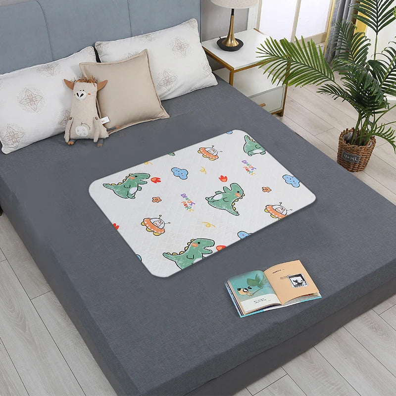 Waterproof Baby Mattress Protector – Washable Urine Mat with Cute Cartoon Design | Breathable Diaper Bedding Pad for Toddlers