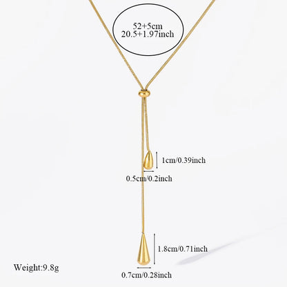 GANEMLY 316L Stainless Steel Water Drop Pendant Necklace – Trendy 18K Gold Plated Women’s Jewelry Gift
