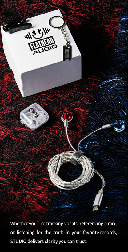 Guangda HIFI Flathead Studio Earbuds — Wired Hi-Res Earphones for Gaming & Music (3.5mm / 4.4mm / USB-C)
