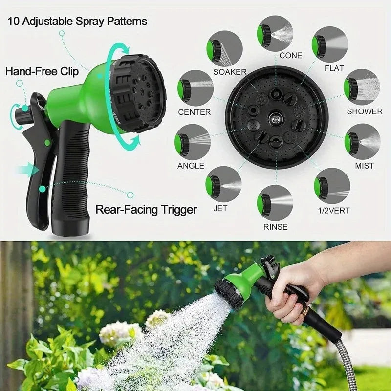 8-Mode High-Pressure Garden Hose Nozzle - Adjustable Water Sprayer for Car Washing, Yard Cleaning & Irrigation