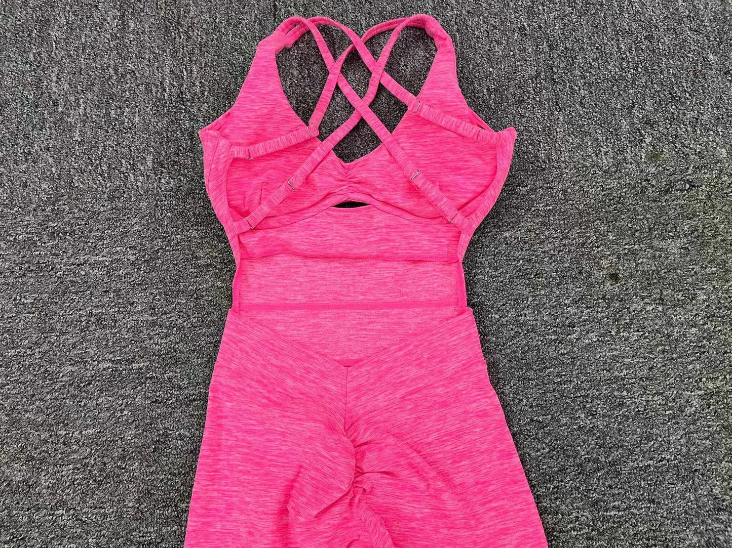 Women’s Black Sporty Jumpsuit – 2025 Workout Yoga Gym Set with Push-Up Fitness Overalls