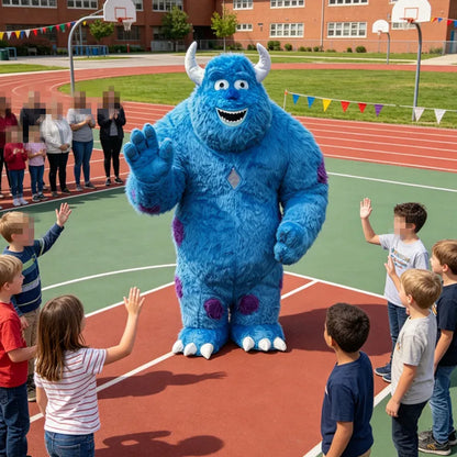 Blue-Haired Monster Inflatable Costume - Customizable Cartoon Mascot Walking Performance Outfit
