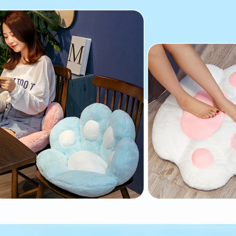 Cat Paw Chair Cushion | Lovely Cat Paw-Shaped Cozy Seat Pad and Floor Pillow | Adorable Chair Cushion for Comfort