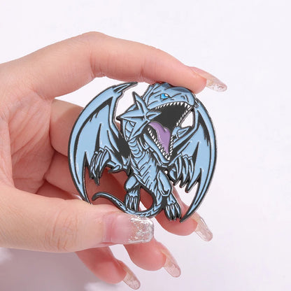 Yu-Gi-Oh! Blue-Eyes White Dragon Enamel Pin - Anime Brooch Badge for Backpacks, Lapels, and Collectors’ Gifts