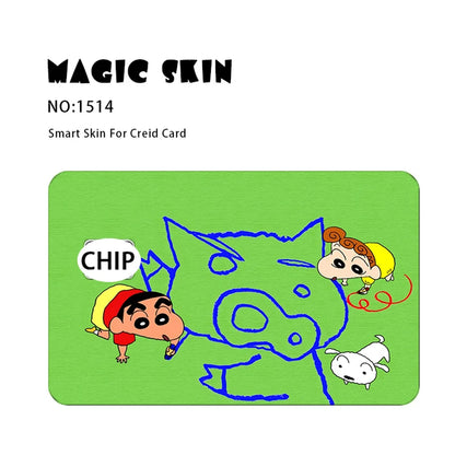 Anime Crayon Shin-Chan Poker PVC Sticker — Waterproof Cartoon Skin for Credit & Debit Cards