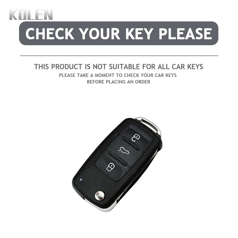 ABS Carbon Fiber Car Key Case Cover for VW, SEAT & Skoda – Fits Polo, Golf, Passat, Beetle, Tiguan, Leon, Altea, Octavia, Kodiaq