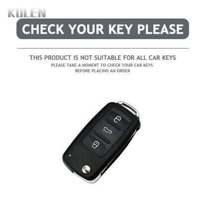 ABS Carbon Fiber Car Key Case Cover for VW, SEAT & Skoda – Fits Polo, Golf, Passat, Beetle, Tiguan, Leon, Altea, Octavia, Kodiaq