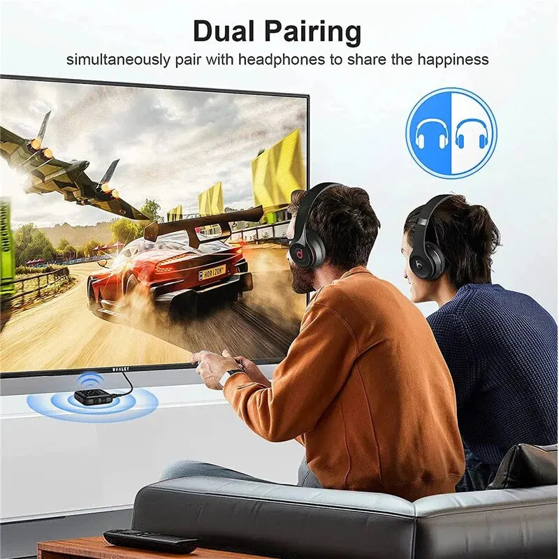 Bluetooth 5.2 Receiver Transmitter: APTX HD Low Latency 2-in-1 Wireless Audio Adapter - 3.5mm AUX for Car, Headphones, Speaker, TV, PC