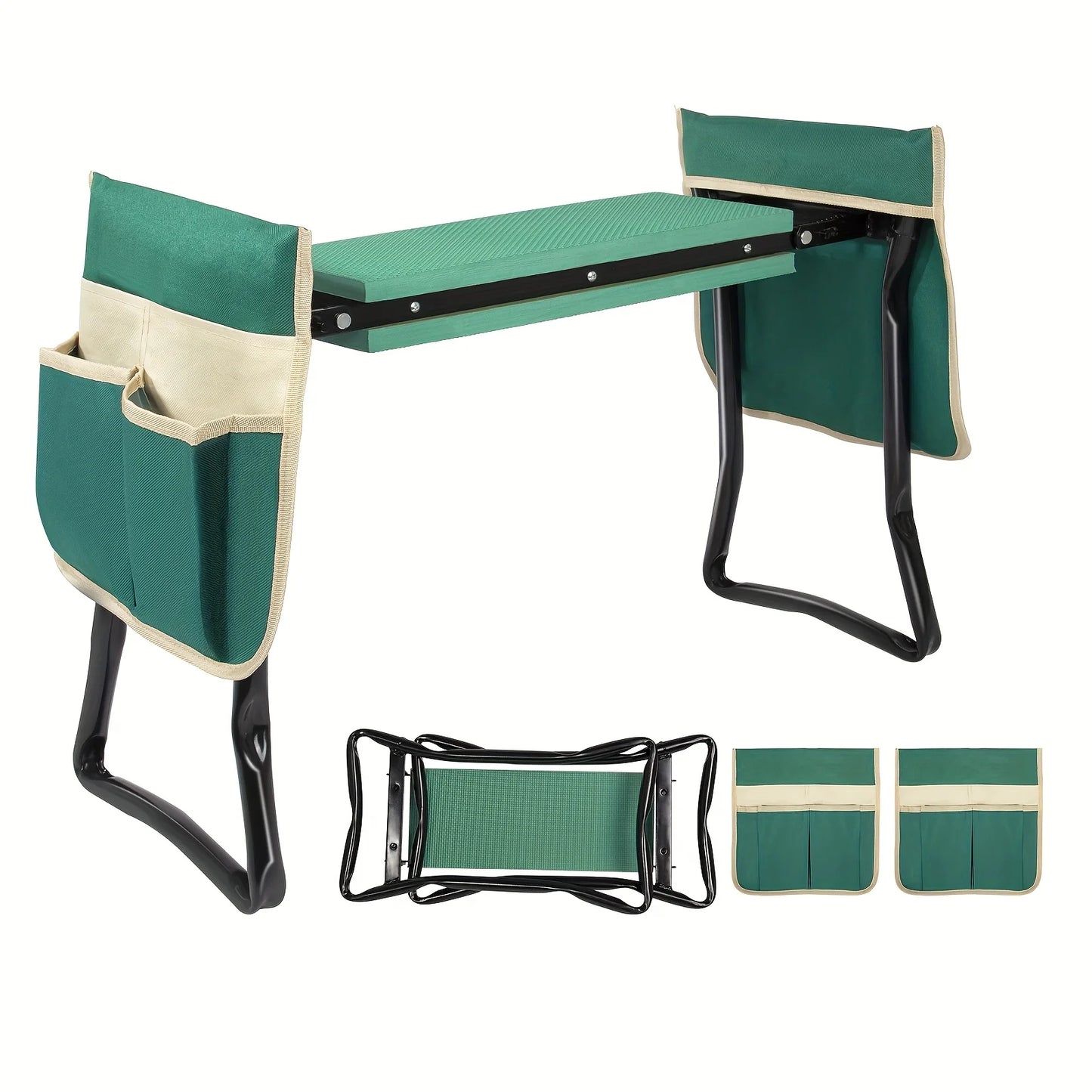 Upgraded Foldable Garden Kneeler & Seat – Heavy-Duty Gardener Stool with Thickened Soft Kneeling Pad