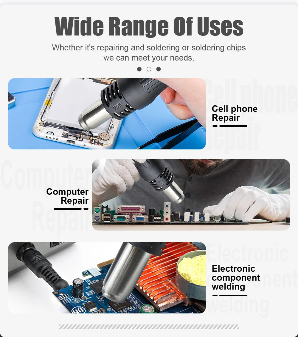 JCD 8586D 2-in-1 750W Soldering Station with Hot Air Gun – LCD Digital Display Electric Soldering Iron for SMD Welding & Rework