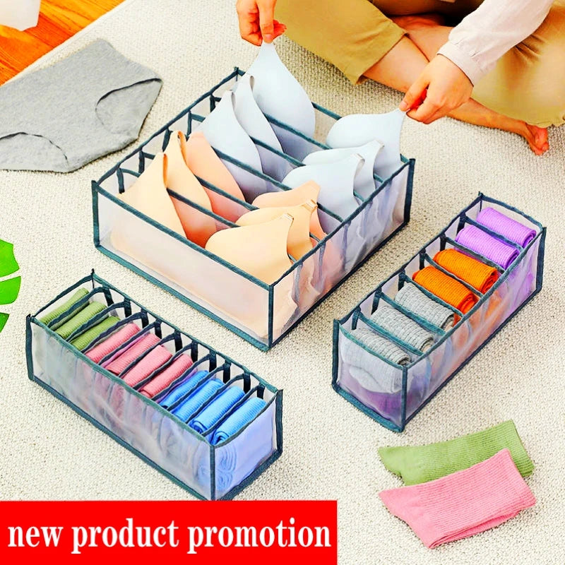Organizer Storage Boxes for Panties & Socks – Wardrobe Divider for Pants, Underwear, Bras, Jeans & Clothes