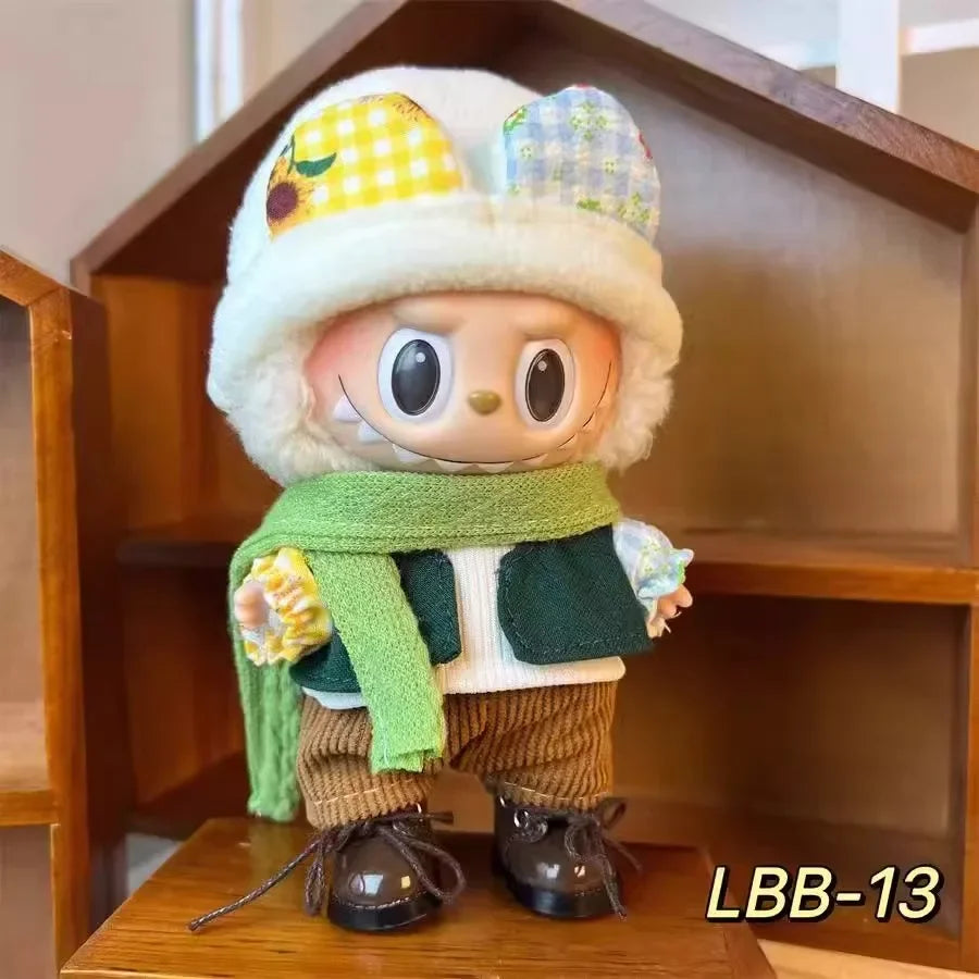 17cm Labubu V1–V2 Trendy Doll Clothes & Accessories – Idol Outfit for Kids Gift