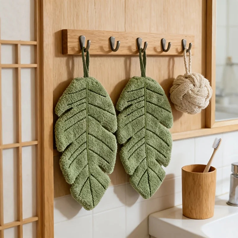 Banana Leaf Hanging Hand Towel - Decorative Kitchen & Bathroom Wipe Cloth