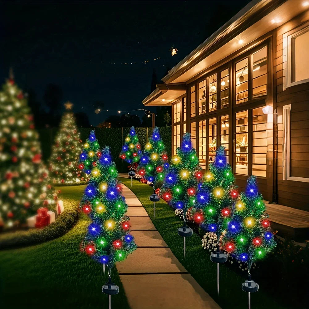 Outdoor Solar Christmas Tree Lights - Waterproof LED Lawn Lamps for Garden, Patio & Holiday Decor