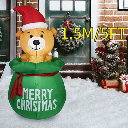 Christmas Inflatable Decoration – LED Light Toy Ornament for Xmas Party, New Year, Indoor and Outdoor Garden Decor