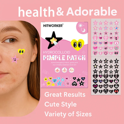 280PCS Acne Patches - Cute Hydrocolloid Blemish Stickers for Face and Body Care