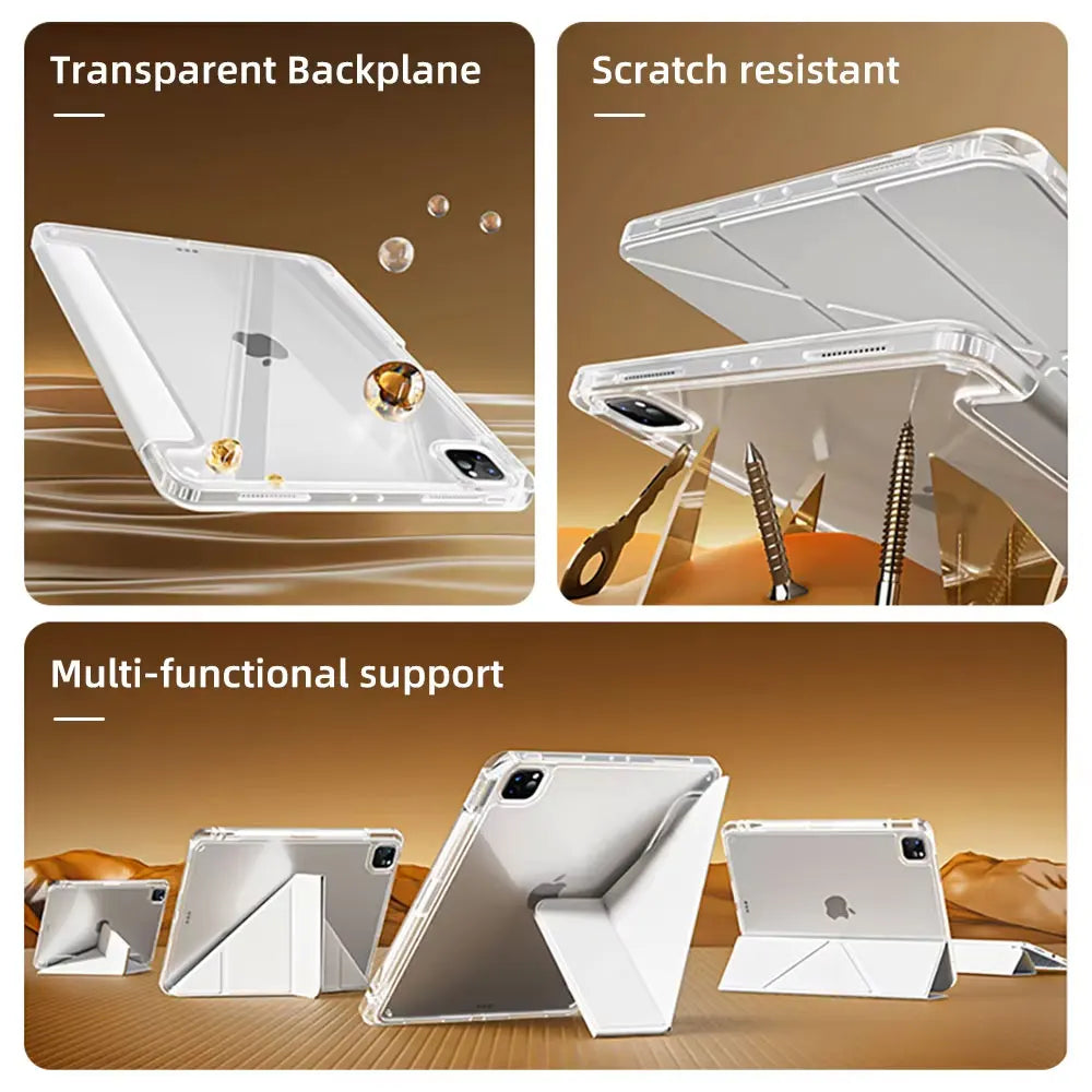 Smart Case with Pen Holder for iPad Air 5/6, Pro 11/12.9, Mini 6/7 – Compatible with 9.7" to 13" Models