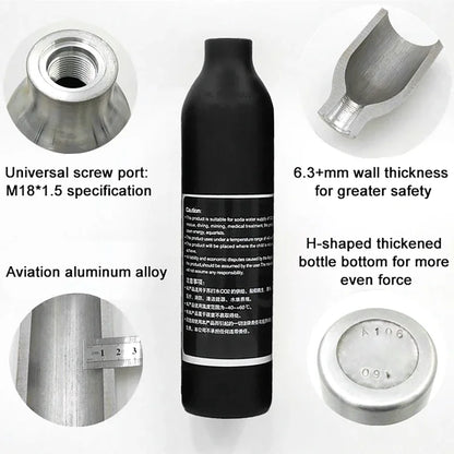 High-Pressure Bottle Thread M18*1.5 — 30PMA CO2 & Oxygen Tank Connector for Diving, Aquarium, and Soda Drink Cylinders
