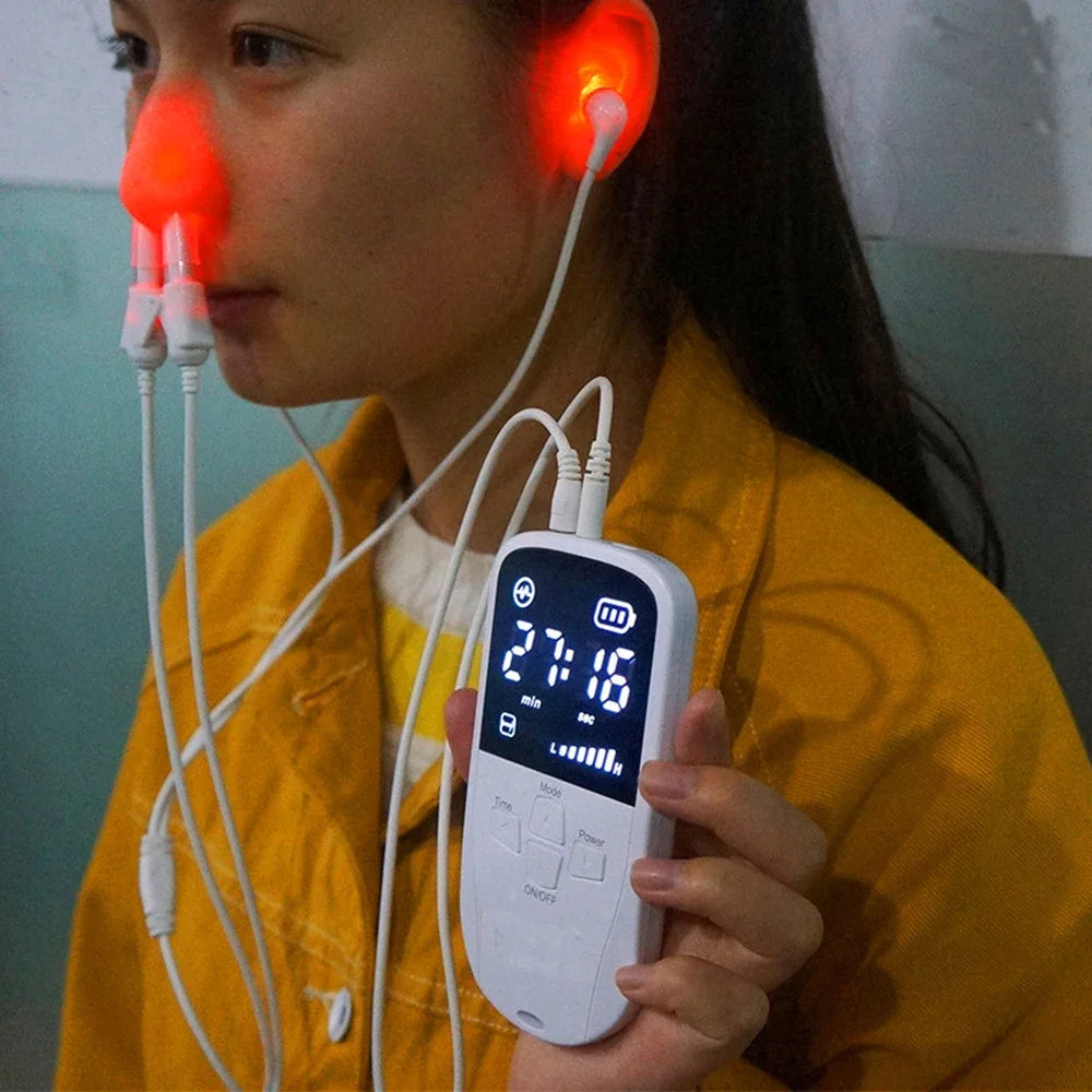 Portable Tinnitus Ear Laser Therapy – 650nm LLLT Irradiation Earplugs for Otitis Media, Deafness, Rhinitis & Sinusitis Treatment