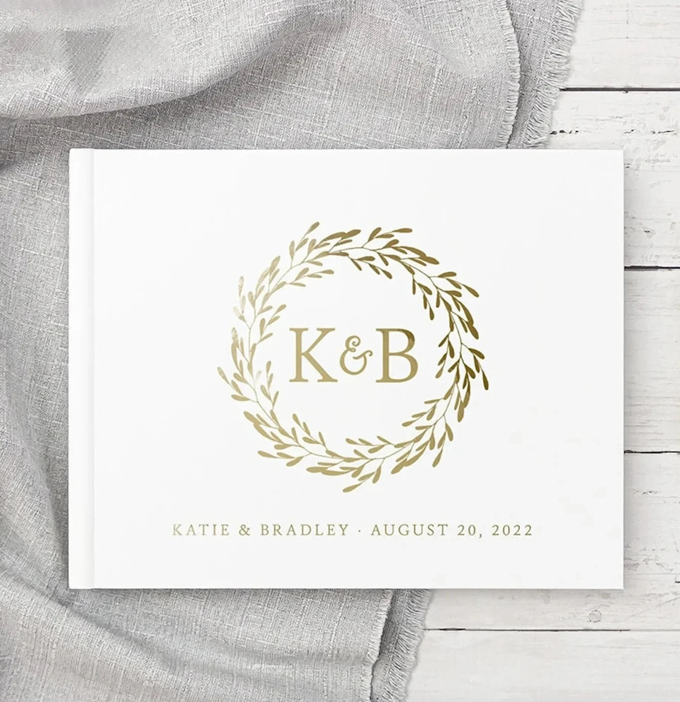 Personalized Wedding Guest Book - White/Black Elegant Keepsake, Photo Album & Signature Book for Messages