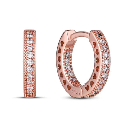 Sparkling Colorful Hoop Earrings – 925 Sterling Silver Hypoallergenic Jewelry with Zircon, Elegant Luxury Style for Women
