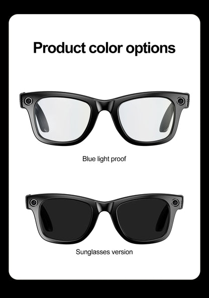 Smart AI Glasses — Video Recording, Photo Recognition, Translation, Bluetooth with 260mAh Battery, IP65 Waterproof