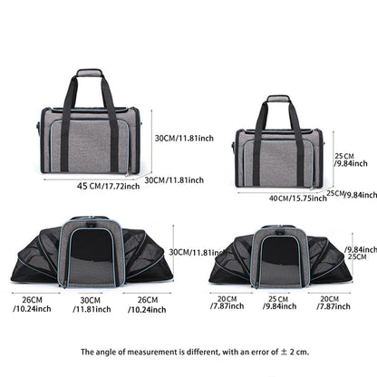 Foldable Pet Carrier Bag – Breathable Mesh Travel Bag for Small Dogs & Cats with Expandable Design
