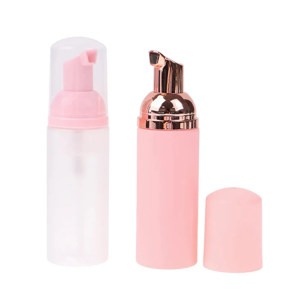 60ml Small Foam Dispenser Pump Bottle - Refillable Plastic Soap Container for Travel, Cleaning & Cosmetics Packaging