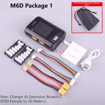 ToolkitRC M6D 500W Smart Charger - 15A Dual DC Charger & Discharger for 1-6S LiPo, LiHV, Li-Ion, NiMH & Pb Batteries