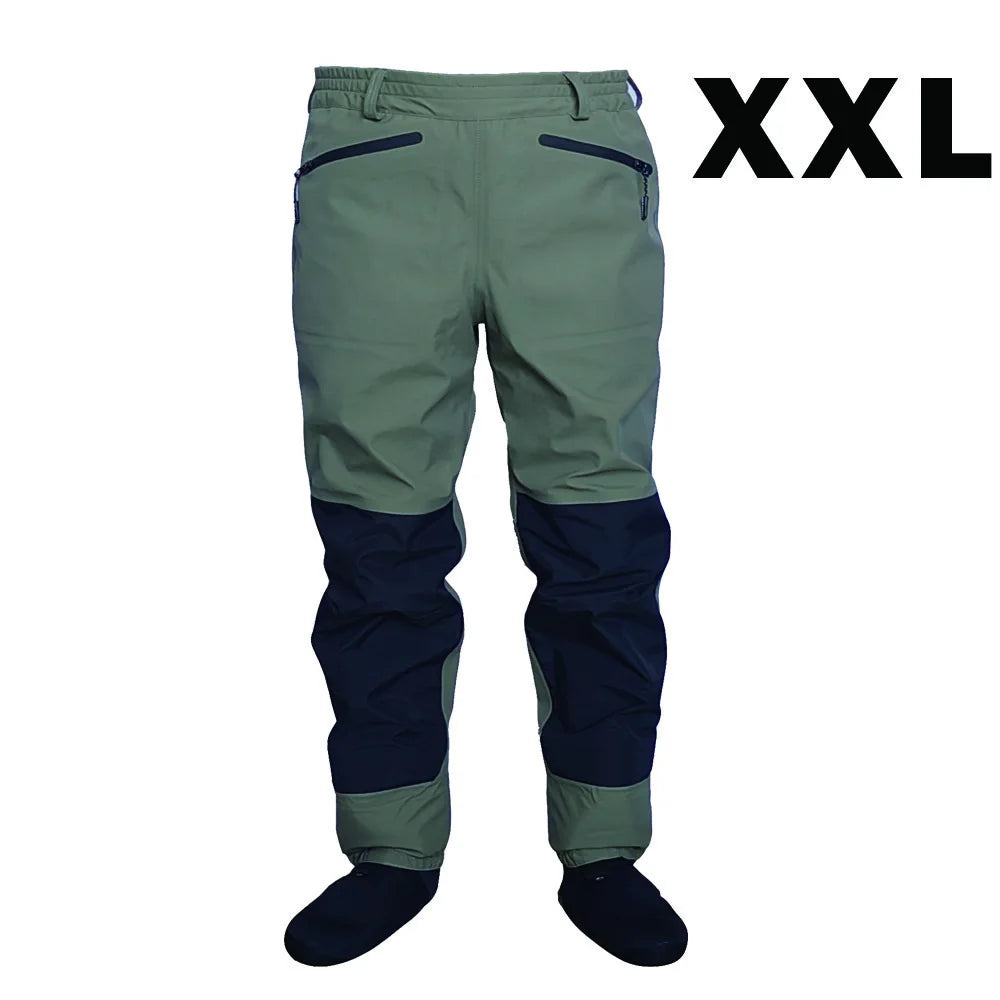 3 Layer Breathable Waterproof Fly Fishing Waist Waders – Stockingfoot High Pant Waders for Duck Hunting & Wading