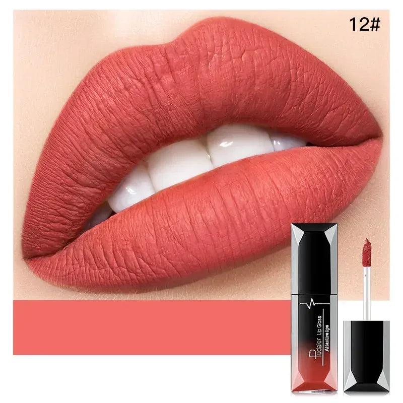 Pudaier Waterproof Matte Lip Gloss – Liquid Lipstick in Nude, Purple, Black Rose Shades