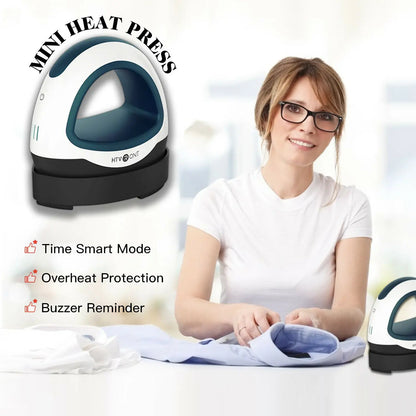 HTVRONT Mini Heat Press Machine — Portable Easy Press for HTV Vinyl, Cricut DIY Printing on T-Shirts, Clothes, Bags, Hats, and Pads