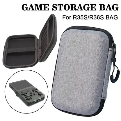 R36S/R35 Plus Game Console Storage Bag – EVA Hard Portable Carry Case for Game Accessories – Protective Case for R36S Console