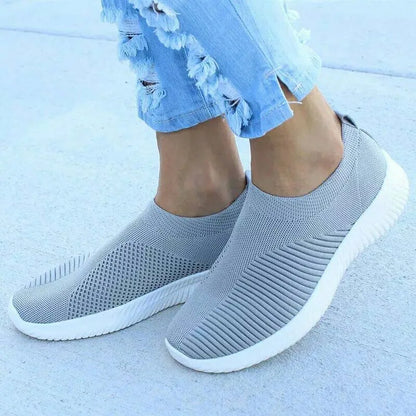 Women’s Fashion Sneakers — Casual Walking Flat Platform Sock-Style Chunky Slip-On Shoes