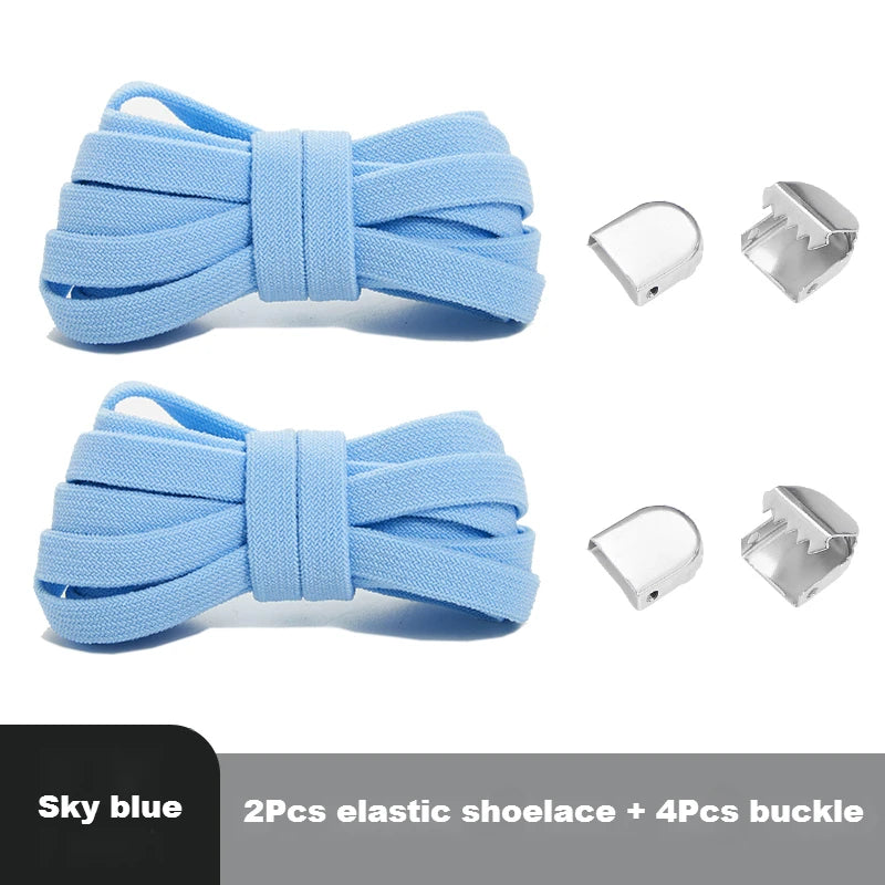 No-Tie 8MM Flat Elastic Shoelaces – Quick Sneakers Laces for Kids & Adults, Shoe Accessories