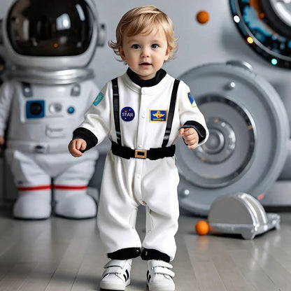 Toddler Astronaut Costume – Baby Boys Space Suit Romper, Infant Halloween & Birthday Party Cosplay Jumpsuit
