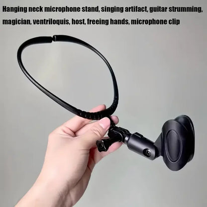 Adjustable Neck-Mounted Microphone Holder Stand – Hands-Free Brace Mic Bracket for Stage & Live Performance