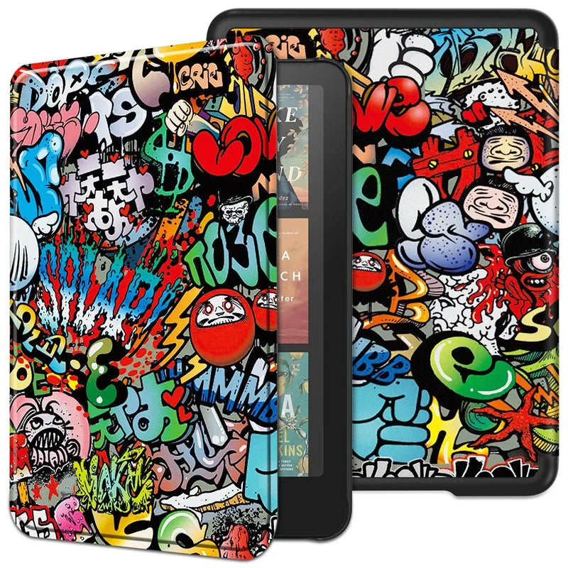 Leather Auto Sleep Case for Kindle Colorsoft Signature Edition (1st Gen, 7") & Paperwhite 12th Gen Protective Cover Funda