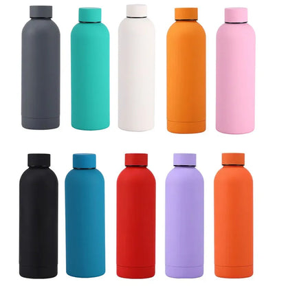 500/750ML Stainless Steel Thermos Cup – Outdoor Sports Kettle, Rubber Paint, Double-Walled Insulated Water Bottle