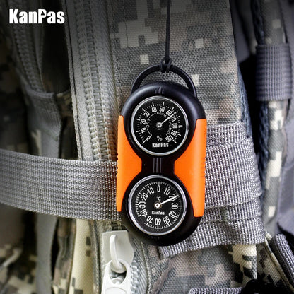 KANPAS Thermometer Compass Kit - Outdoor Thermohygrometer for Camping, Hiking, Trekking, Hunting & Survival