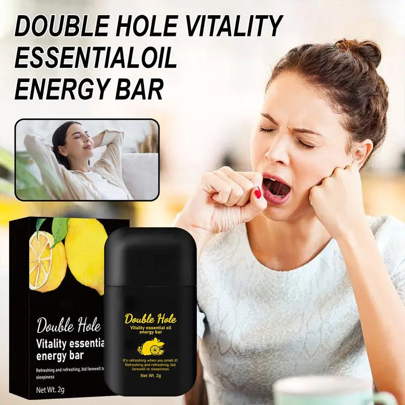 Anti-Snoring Nasal Inhaler — Two-Nostril Aromatherapy Stick with Energy Oil for Sleepiness Relief