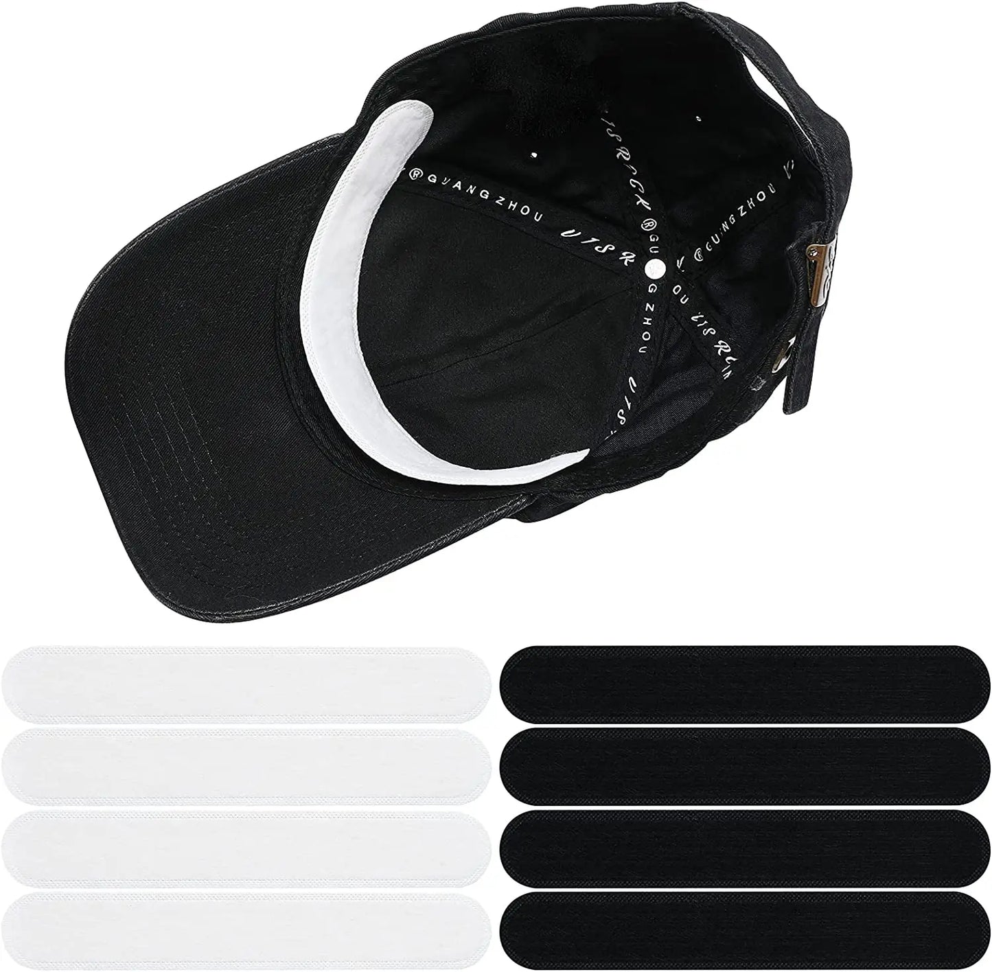Hat Sweat Absorber Stickers – Summer Cap Liner Bands, Adhesive Sweatband Strips for Visor Hat Size Reduction