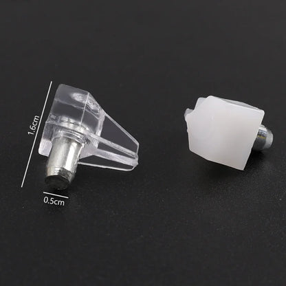 10/500PCS Transparent Shelf Studs – Plastic Laminate & Glass Plate Support Pegs for Cabinet, Wardrobe, Furniture Hardware