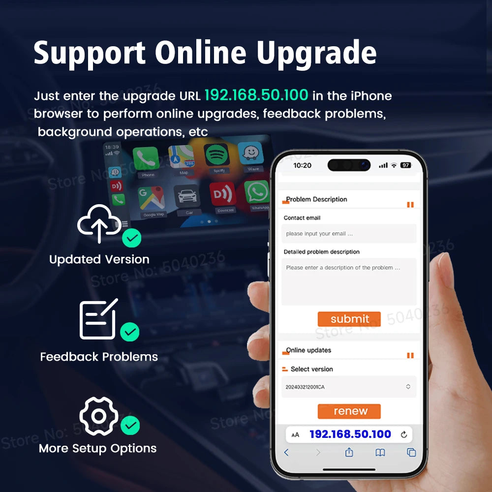 2026 CarlinKit Mini Wireless CarPlay Adapter – Smart Wired to Wireless CarPlay Dongle with WiFi & Bluetooth Auto Connect Car System Upgrade