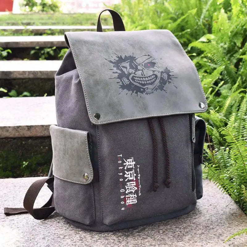 One Piece Anime Backpack – Kawaii Boys Canvas School Bag with Drawstring, Large Capacity Student Gift