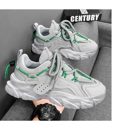 Men's Breathable Casual Sneakers - Thick Soled Soft Soles Tennis Shoes for Outdoor Running & Comfort