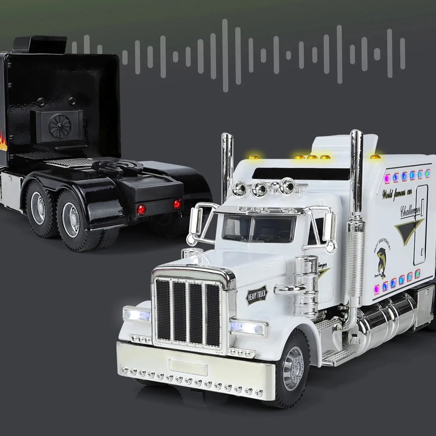 1:24 Scale Peterbilt 389 Tractor Trailer Toy – Lonestar Design Pre-Built Semi Truck with Realistic Functions for Kids