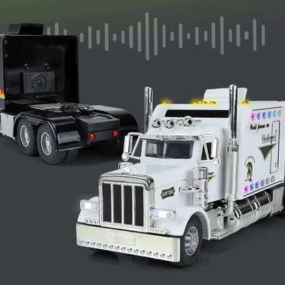 1:24 Scale Peterbilt 389 Tractor Trailer Toy – Lonestar Design Pre-Built Semi Truck with Realistic Functions for Kids