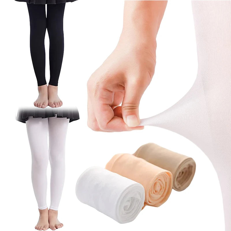 Summer Girls 60Den Semi-Transparent Velvet Matte Stirrup Tights – Footless Soft Tights for Daily Wear, Size S-XXL (80-160cm)