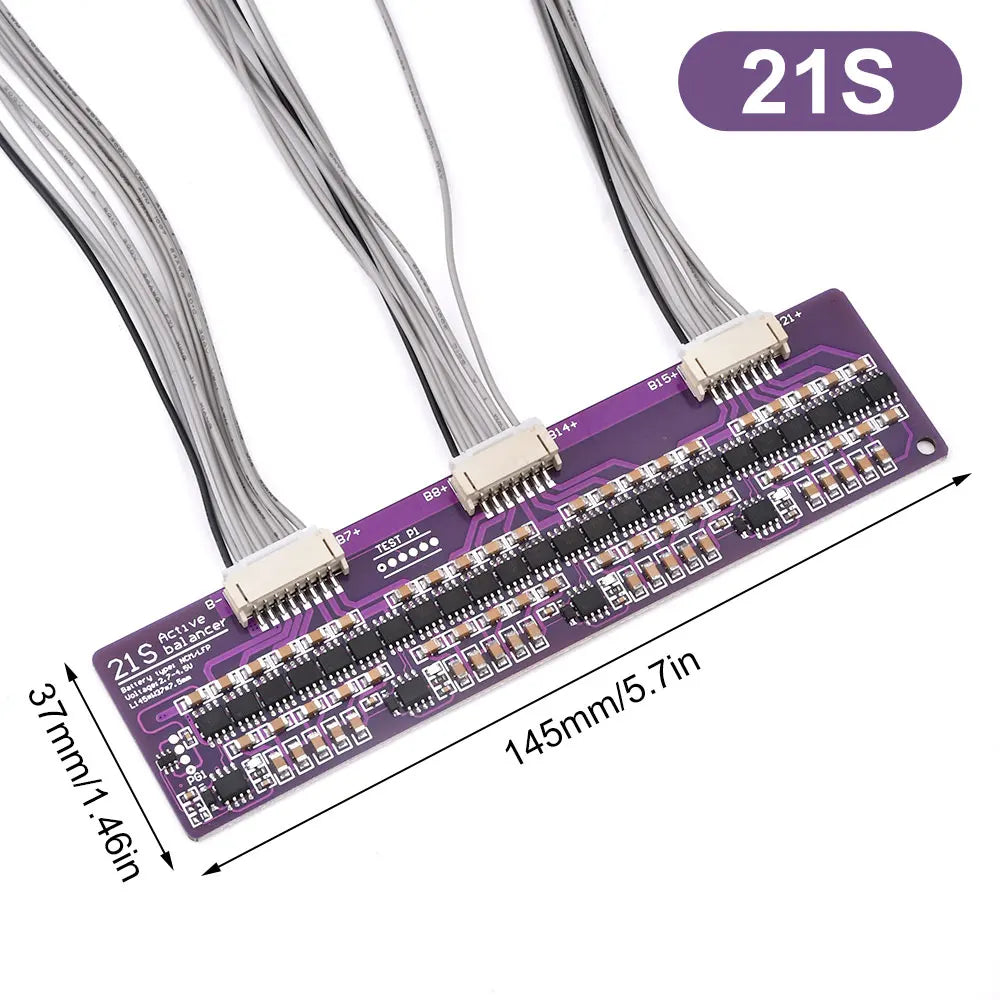 BMS 1.5A Lithium Battery Active Equalizer – 3S to 21S Li-ion, LiFePO4 & LTO Balancer Board with Balance Capacitor